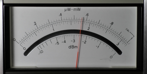 The dial of an HP-435B power meter.