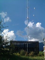 Base of the antenna and guys