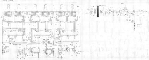 Circuit diagram of the C-MOS clock (click to enlarge)