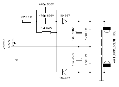 Circuit diagram of the lamp.