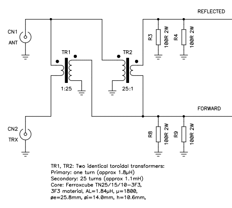 Circuit diagram of the SWR-bridge