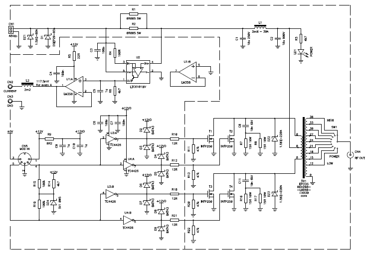 Circuit diagram of the final unit (click to enlarge)