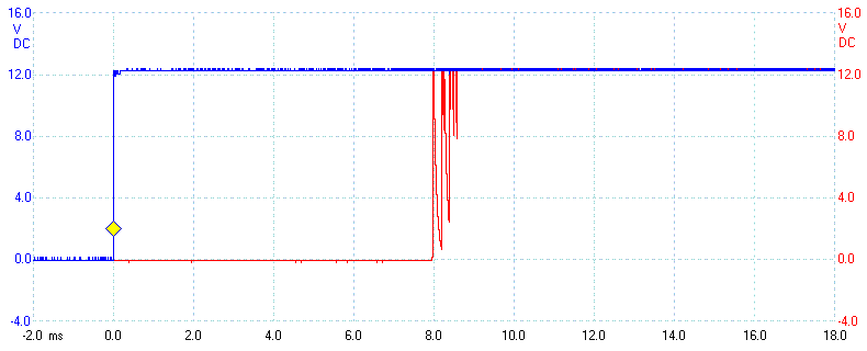 Relay switch-on delay