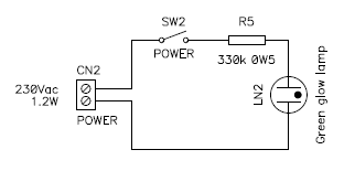 Circuit diagram of this green tube night light.