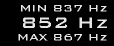 Row 3: 852 Hz (min 837 Hz, max 867 Hz)