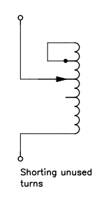 Tapped inductor with shorted turns.