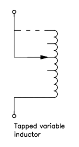 Circuit diagram of a tapped inductor.