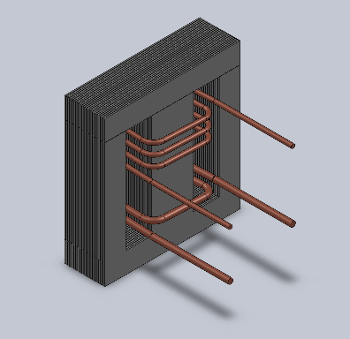 Simplified drawing of a typical transformer