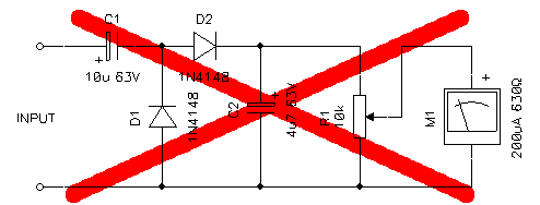 Bad circuit diagram of a linear VU-meter