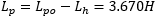 L_p = L_po - L_h = 3.670H