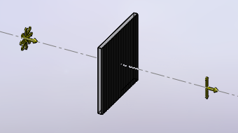 Non-polarized light impinging on a vertical polarizer, vertical polarization is obtained (click to enlarge)